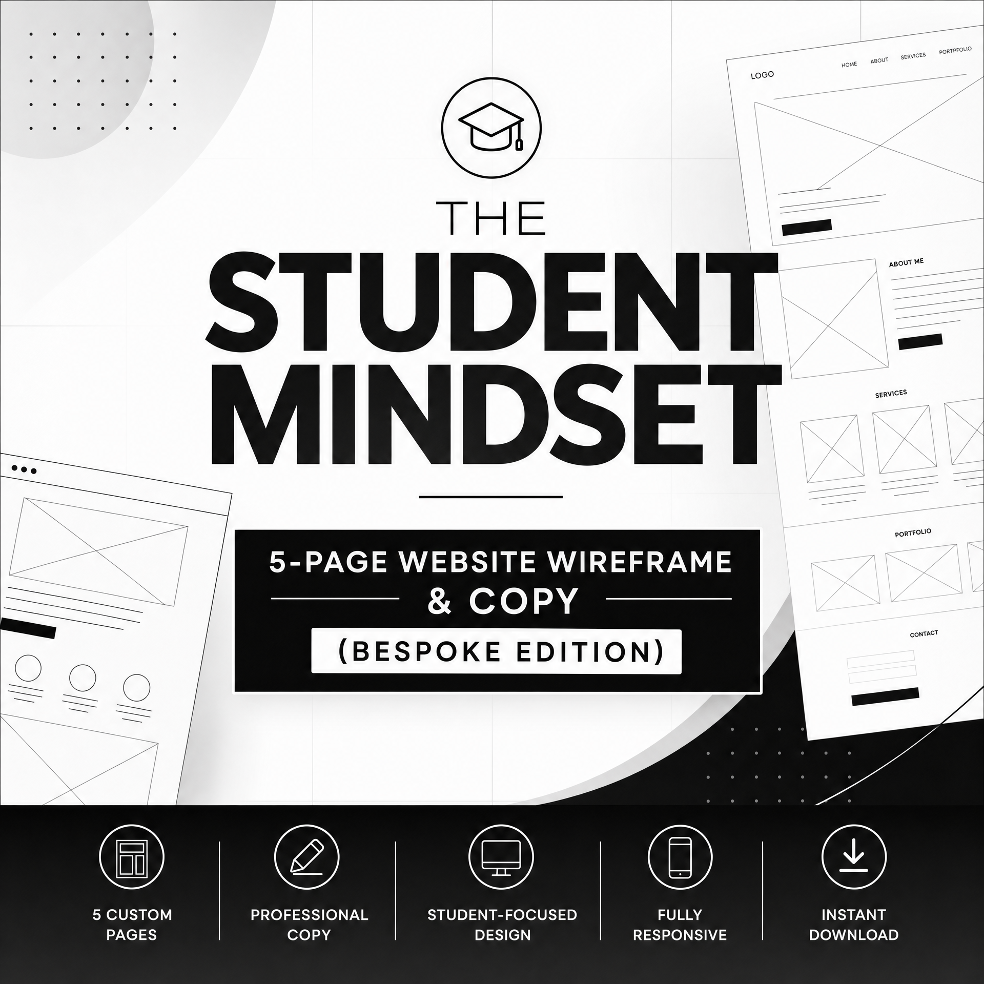 The Student Mindset: 5-Page Website Wireframe & Copy (Bespoke Edition)