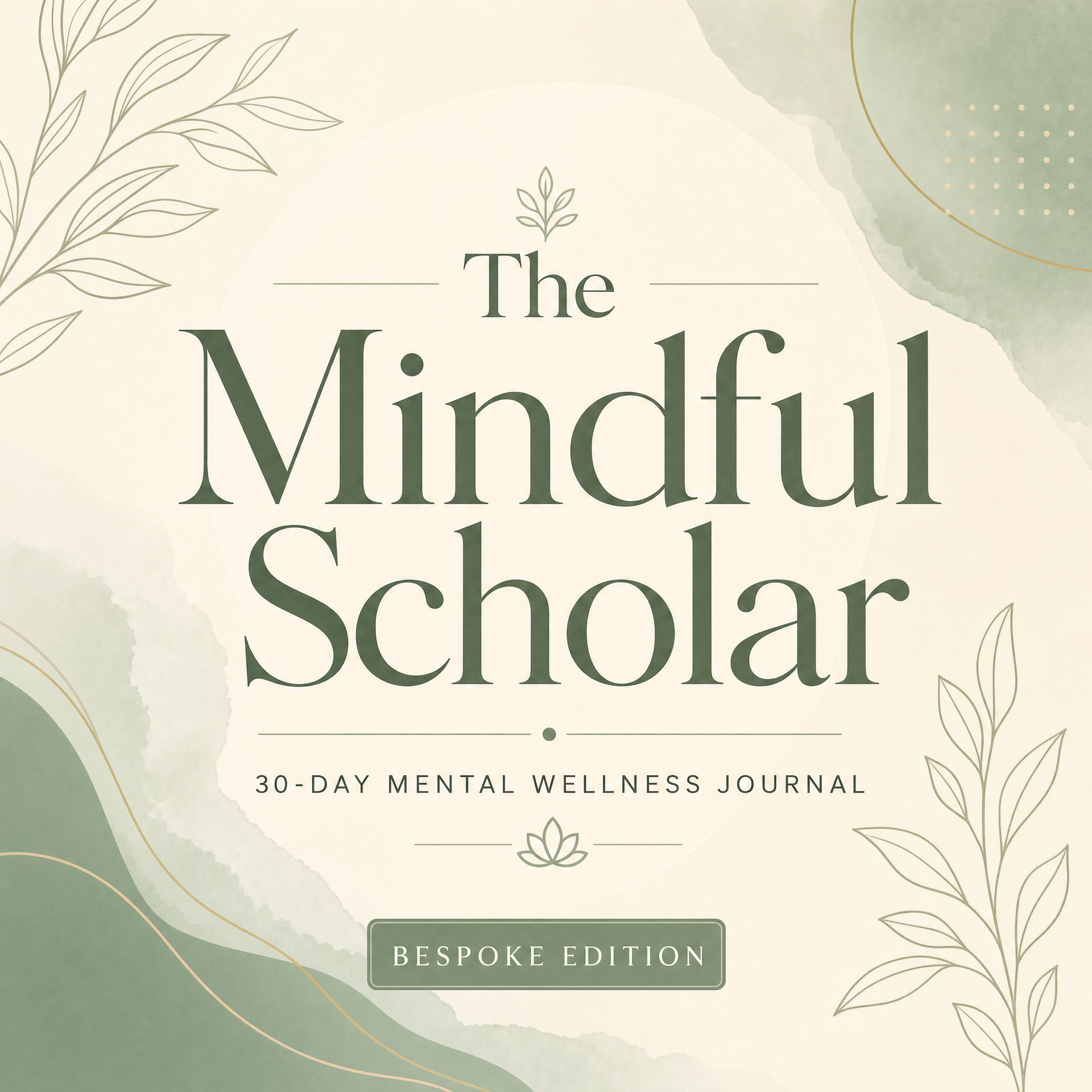 The Mindful Scholar: 30-Day Mental Wellness Journal (Bespoke Edition)